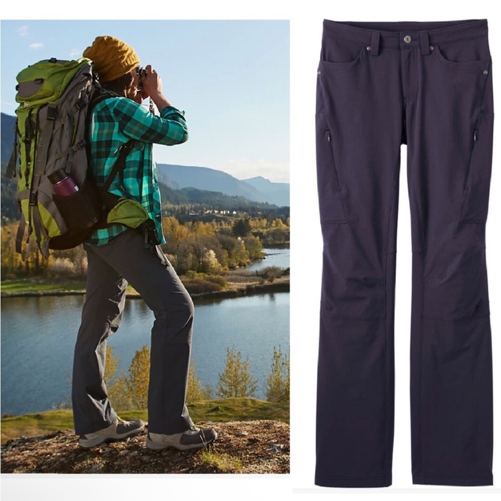 Duluth Flexpedition Bootcut Pants Womens Sz 18 Night Sky Blue Nylon Hiking Cargo